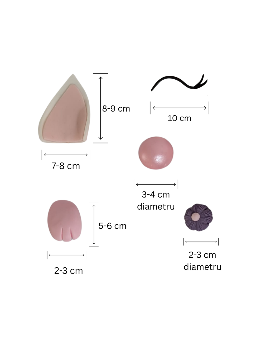 Figurina pentru tort din pasta de zahar in forma de Pisicuta