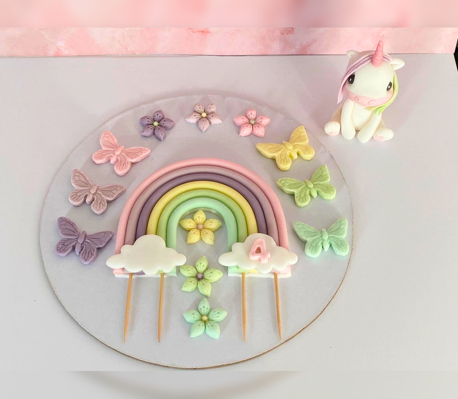 Set figurine pentru tort in forma de Unicorn