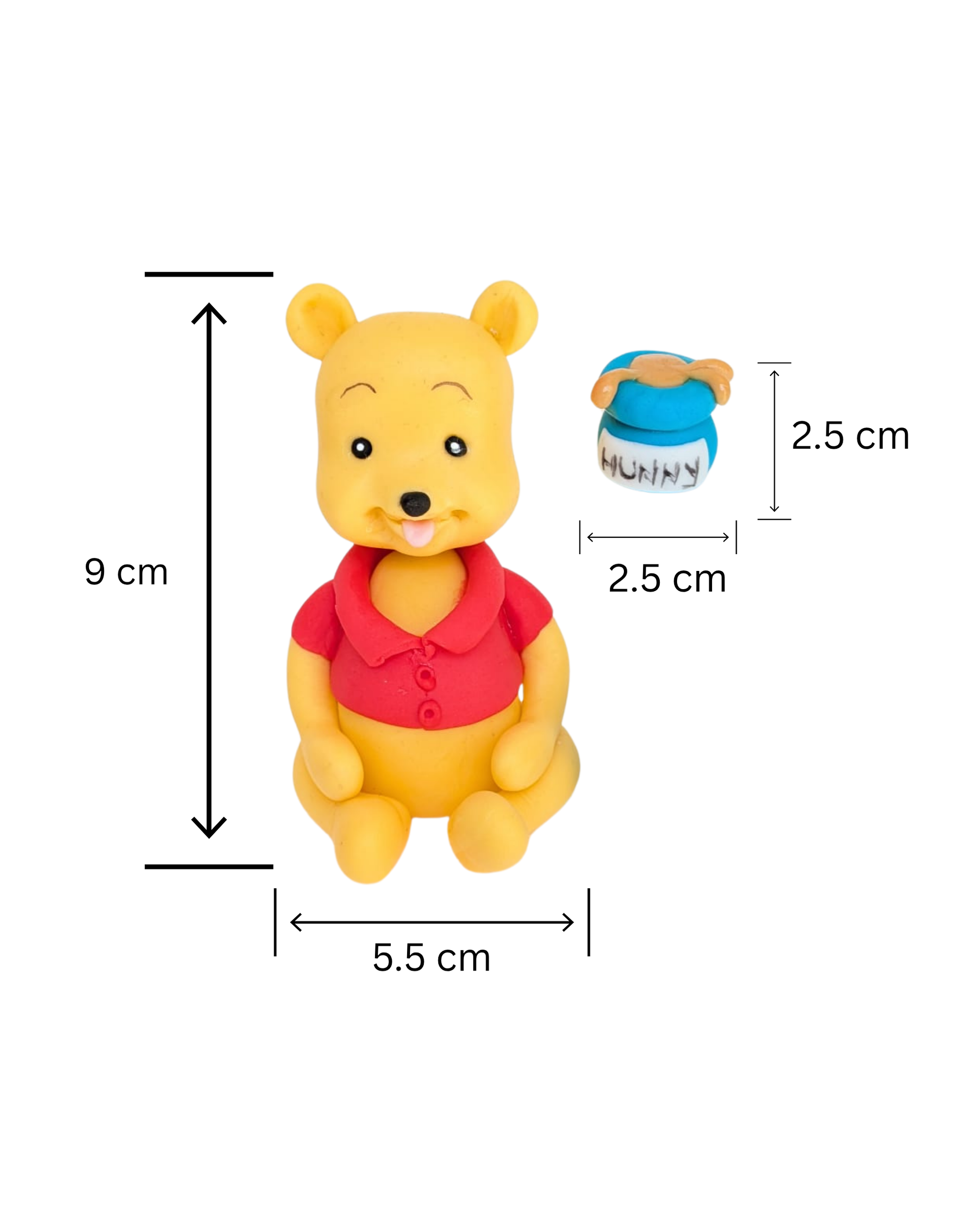 Figurina tort din pasta de zahar in forma de Ursuletul Winnie