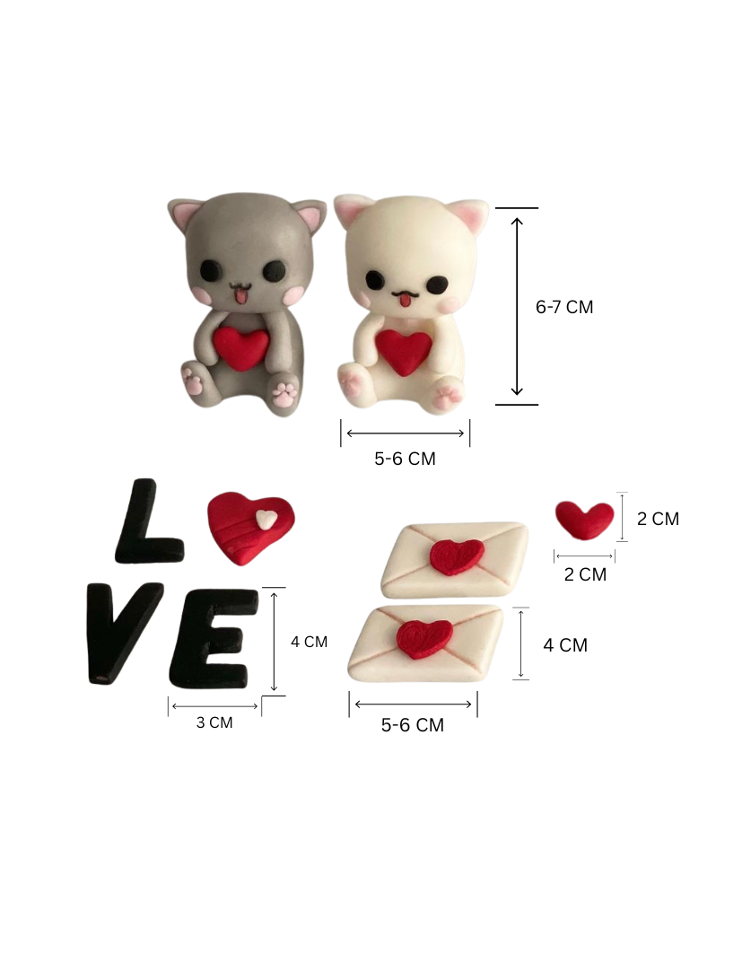 Set figurine pentru tort pentru Valentine's Day