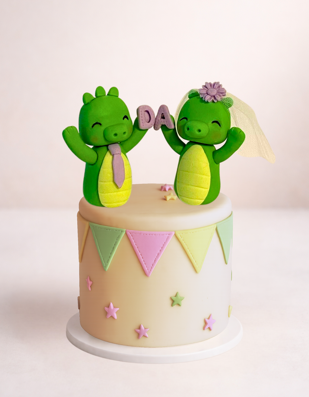 Set figurine pentru tort din pasta de zahar in forma de Crocodili Mire si Mireasa pentru nunta