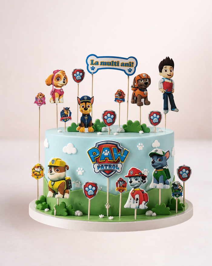 Figurina pentru tort din pasta de zahar in forma de Paw Patrol