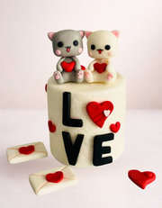 2 Pisicuțe și Love - Set Figurine Tort