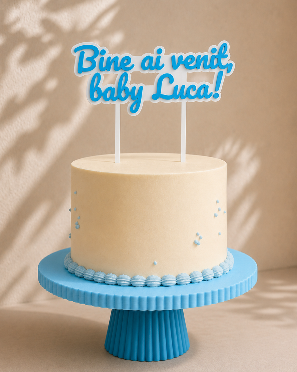 Topper tort personalizat cu mesaj – imprimat 3D