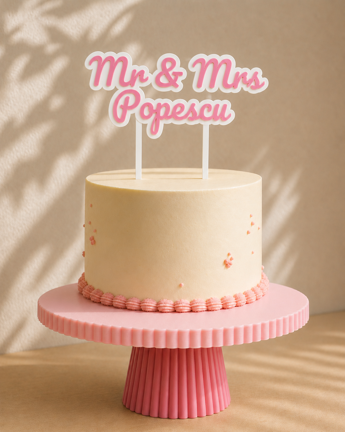 Topper tort personalizat cu mesaj – imprimat 3D